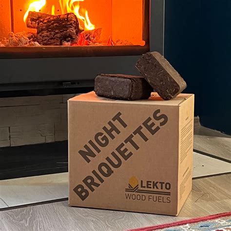 Natural Bark Night Briquettes - Packs Of 20 I Lekto Wood Fuels