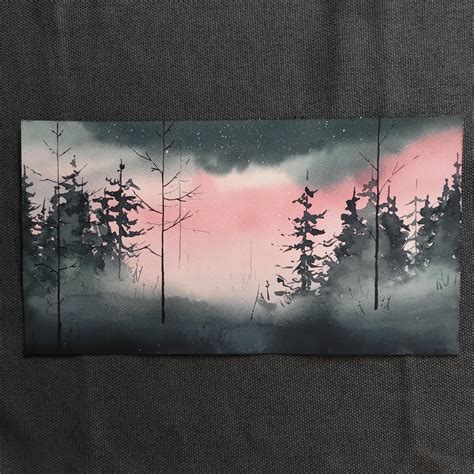 Dreamy landscape painted with watercolor. : r/painting