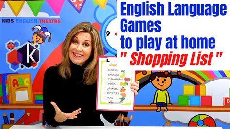 English language games to play at home - shopping List - Kids English ...