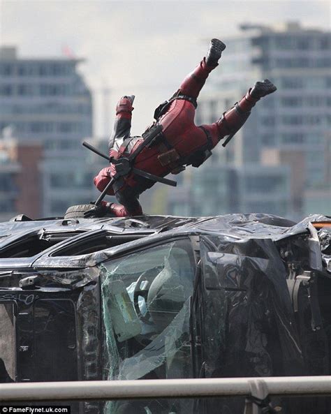 Ryan Reynolds and stunt double suit up and jump right into action ...