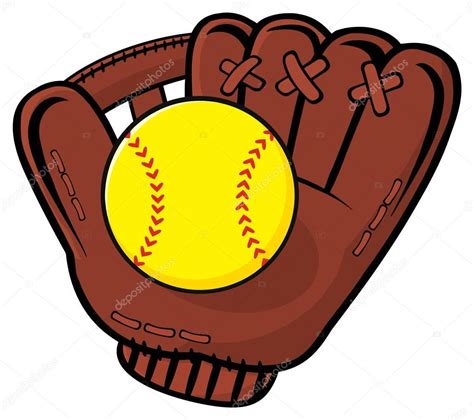 Baseball Glove And Yellow Softball — Stock Vector © HitToon #141918616