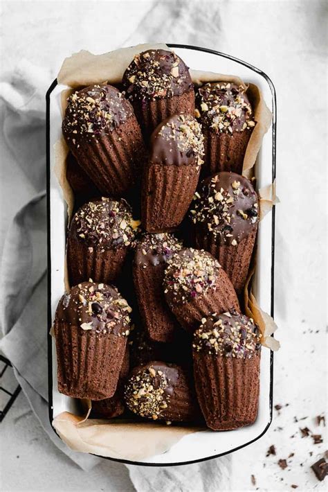 Chocolate-Dipped Chocolate Madeleines | Recipe | Desserts, Madeleine recipe, Food