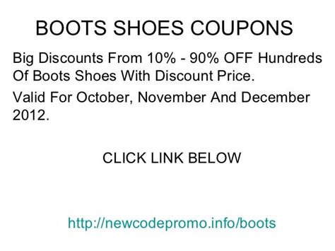 Boots shoes coupons october 2012 november 2012 december 2012