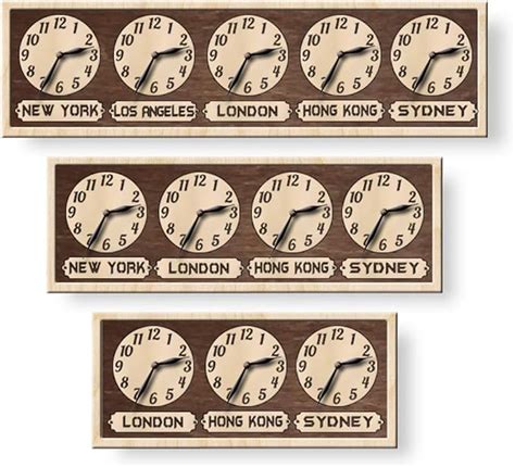 Amazon.com: monastar Multi Time Zone Wall Clock, City/State/Country ...