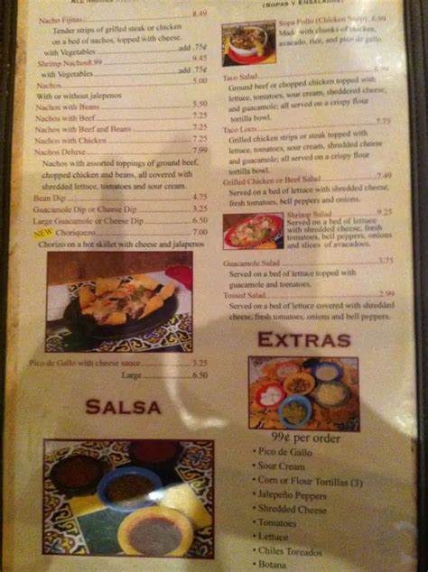 Menu at El Patio Mexican Restaurant, Ponca City, 731 N 14th St