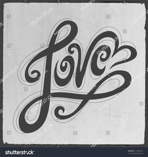 Love Hand Lettering Handmade Calligraphy Vector Stock Vector (Royalty ...