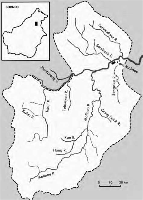 Map of the Malinau district in 1990. At this time the Malinau and Tubu ...