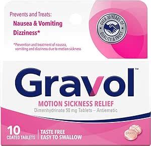 Amazon.com: Gravol Coated Tablets 50mg for Motion Sickness Prevention ...