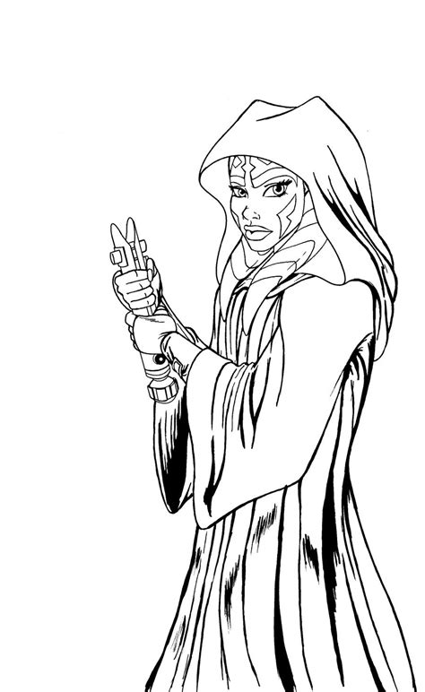 Ahsoka Tano - Robed lineart by JosephB222 on DeviantArt