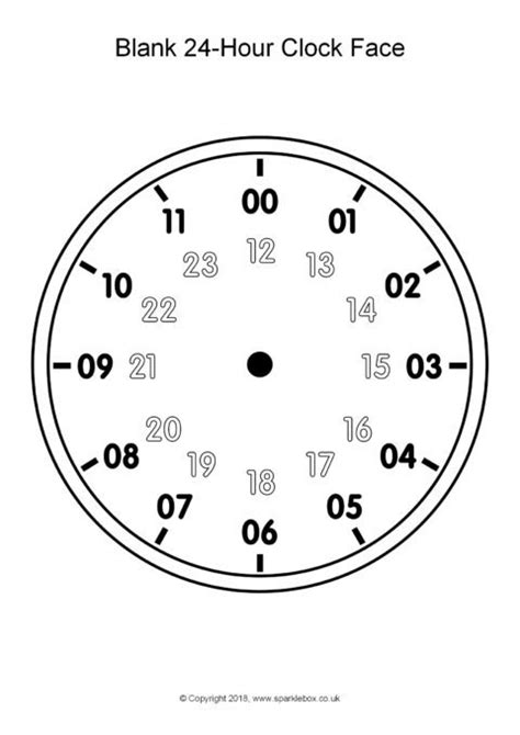 Printable 24 Hour Clock Face