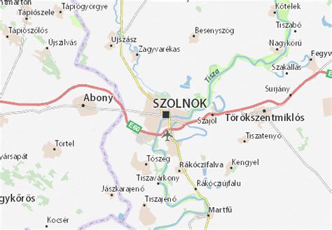 Map of Szolnok - Michelin Szolnok map - ViaMichelin