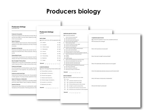 Producers biology | Made By Teachers