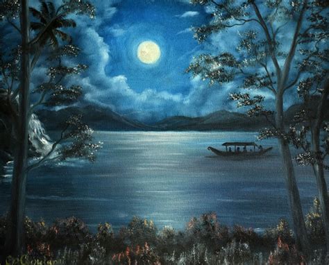 Pin by Amalia Salmon on La Luna | Beautiful landscape paintings, Nature paintings, Nature art ...