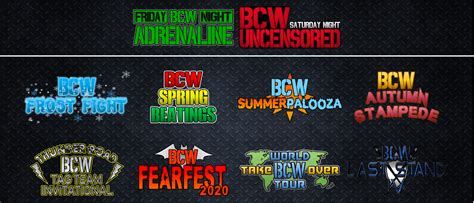 My custom version of BCW; two shows and eight PPV's. All create-an-arena parts meant for smaller ...