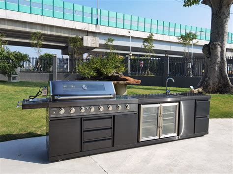 8 Burner Black Stainless Steel Electric Gas Outdoor Island Grill ...