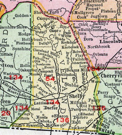 Cleveland County Nc Map | Cities And Towns Map