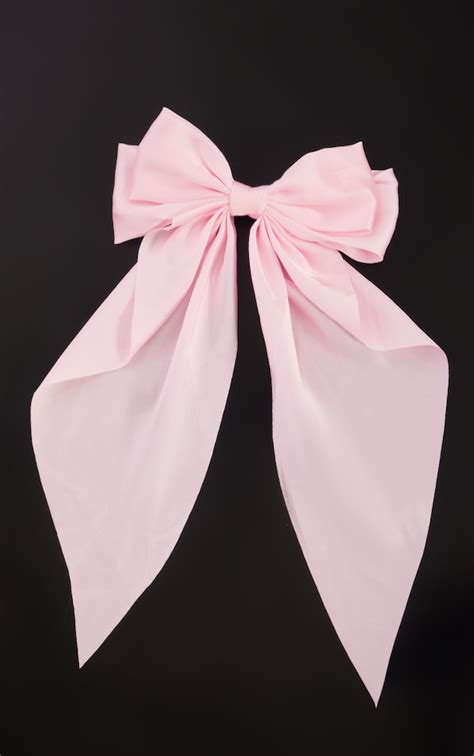 Pink Large Satin Bow Hair Clip | PrettyLittleThing USA