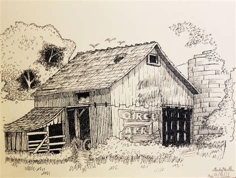 Pencil Drawings Of Old Farm Houses - Drawing Word Searches