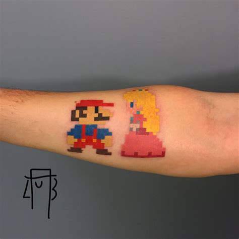 Mario and Peach Tattoo - Best Tattoo Ideas Gallery