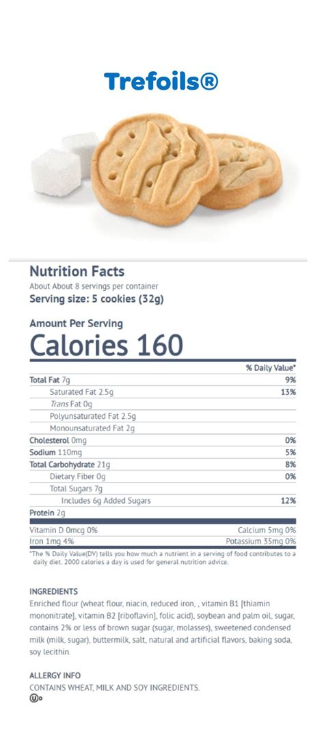 Trefoils Nutritional Facts | Nutrition facts, Nutrition, Food