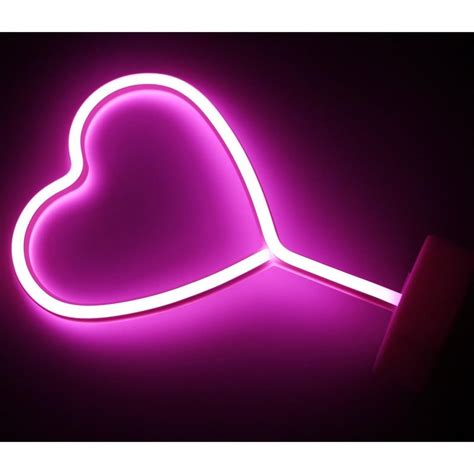 Buy LED Heart Neon Light Pink Signs, Room Decor, Battery Operated Light ...