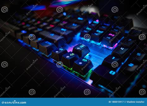 Premium Gaming RGB LED Backlit Keyboard Stock Image - Image of geek, green: 180815917