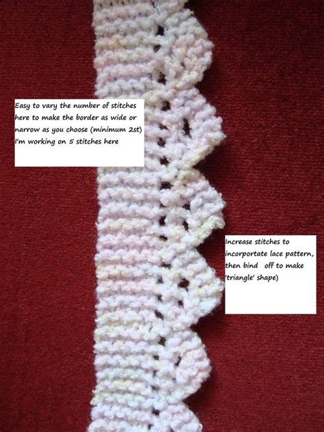 Lace border with hints | Crochet edging, Free knitting, Knit stitch patterns