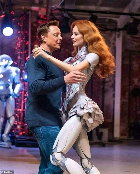 Bizarre photo of Elon Musk kissing a ROBOT leaves the internet baffled - but all is not as it ...