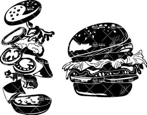 Vector Silhouettes Mega Bundle [1000+ Graphics] / Vector Burger Silhouettes Set | GraphicMama