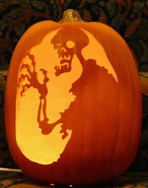 Zombie pattern I carved on a foam pumpkin. | Halloween pumpkins ...