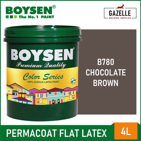Boysen Color Series Permacoat Flat Latex Chocolate Brown B780 Acrylic Latex Paint - 1L / 4L ...