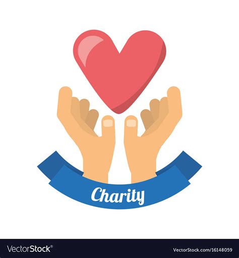 Donation support symbol to charity of the people Vector Image