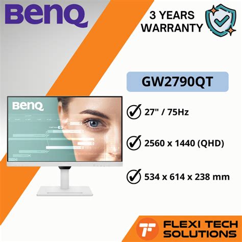 BENQ GW2790QT 2K QHD USB-C Ergonomic Eye-Care Monitor 27 inch 2560×1440 75Hz – Flexi Tech