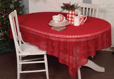 Holly Vine White, Red Christmas Tablecloth | Yourtablecloth