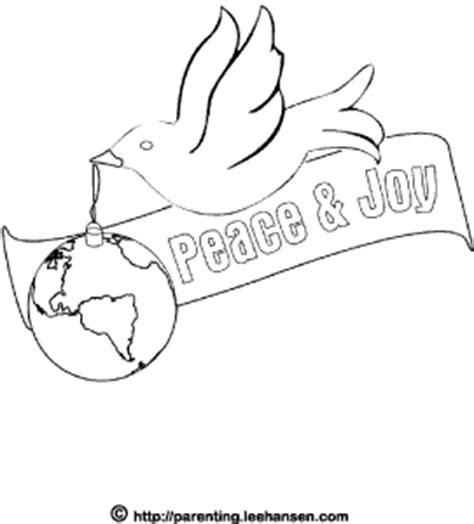 Christmas Coloring Sheet-Peace Dove and Earth Ornament Printable Page