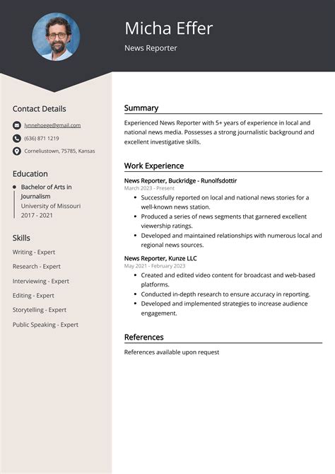 News Reporter Resume Example (Free Guide)