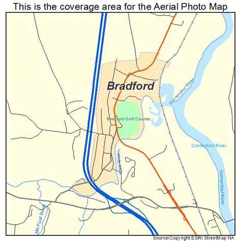 Aerial Photography Map of Bradford, VT Vermont