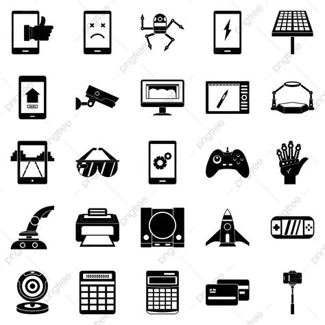 Simple Set Vector Art PNG, Installation Icons Set Vector Simple, Strategy, Set, Black PNG Image ...