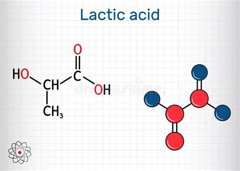 Acide Et Llactic Molécule D'acide Dlactic Du Lactose C3h6o3 Lactate. Il ...