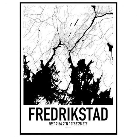 Fredrikstad Map Poster. Find your posters at Wallstars Online. Shop today!