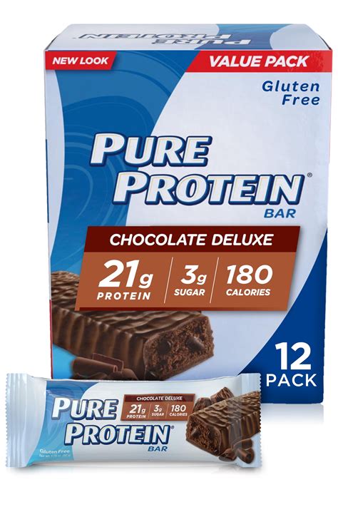 Pure Protein Bars, Chocolate Deluxe, 21 g Protein, 1.76 oz, 12 ct ...