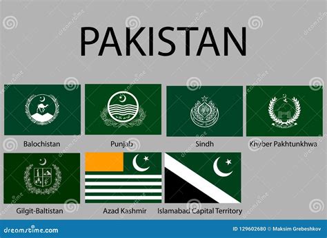 All Flags of Regions of Pakistan. Stock Illustration - Illustration of ...