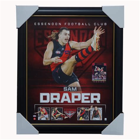 Sam Draper Essendon F.C. 2023 Official AFL Sportsprint Framed + Signed ...