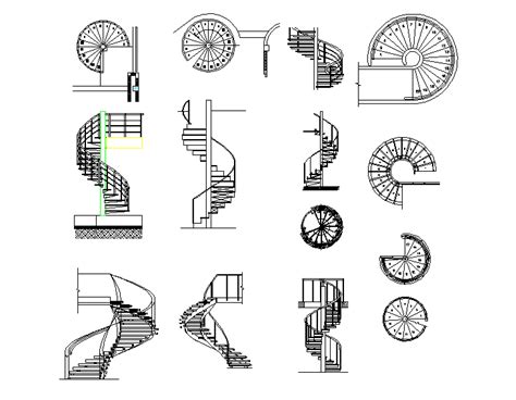 Spiral Staircase Plan Cad