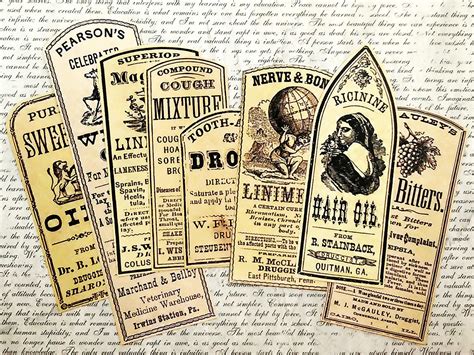 8 Pcs. OLD MEDICINE LABELS Vintage Pharmacy Bottle Labels - Etsy