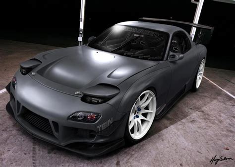 Mazda RX-7 / FD | Matte black cars, Mazda cars, Rx7