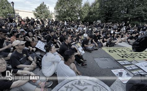 700 anti-extradition supporters turn up at China Town, New York to show solidarity with Hong ...