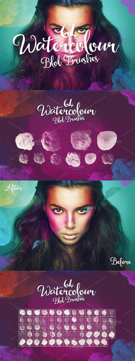 64 Watercolor Blob Photoshop Brushes » NULLED.org | Best files everyday