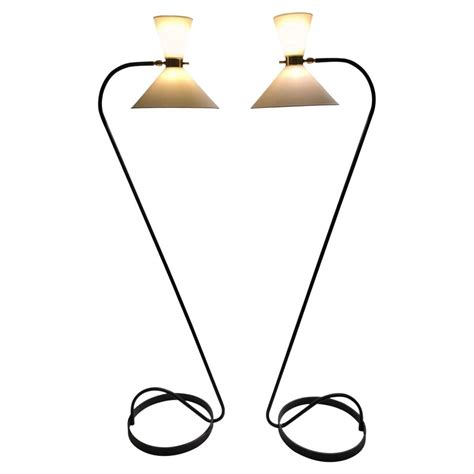 Pair of Floor Lamp by Maison Lunel, 1950 at 1stDibs