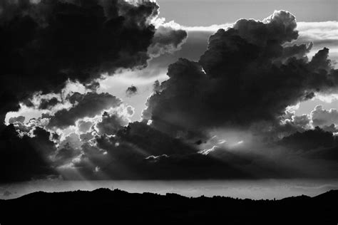 Clouds, Piedmont, Italy, Black and White, Sun rays. | Flickr